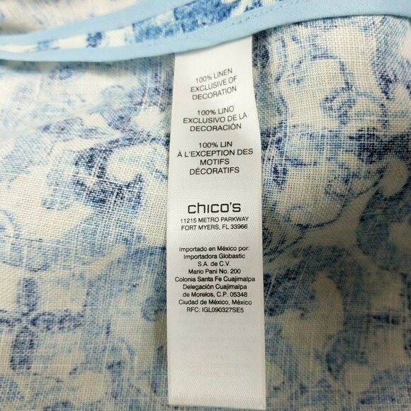 Chicos Blazer Blue White Geometric Size XS 00 - Picture 5 of 6